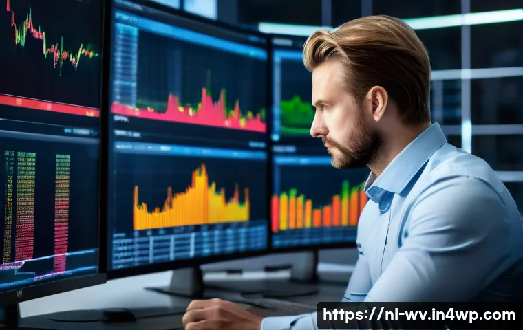 주식 트레이딩을 통한 수익 아이디어 - A professional Dutch investor calmly analyzing stock market data on multiple high-resolution compute...